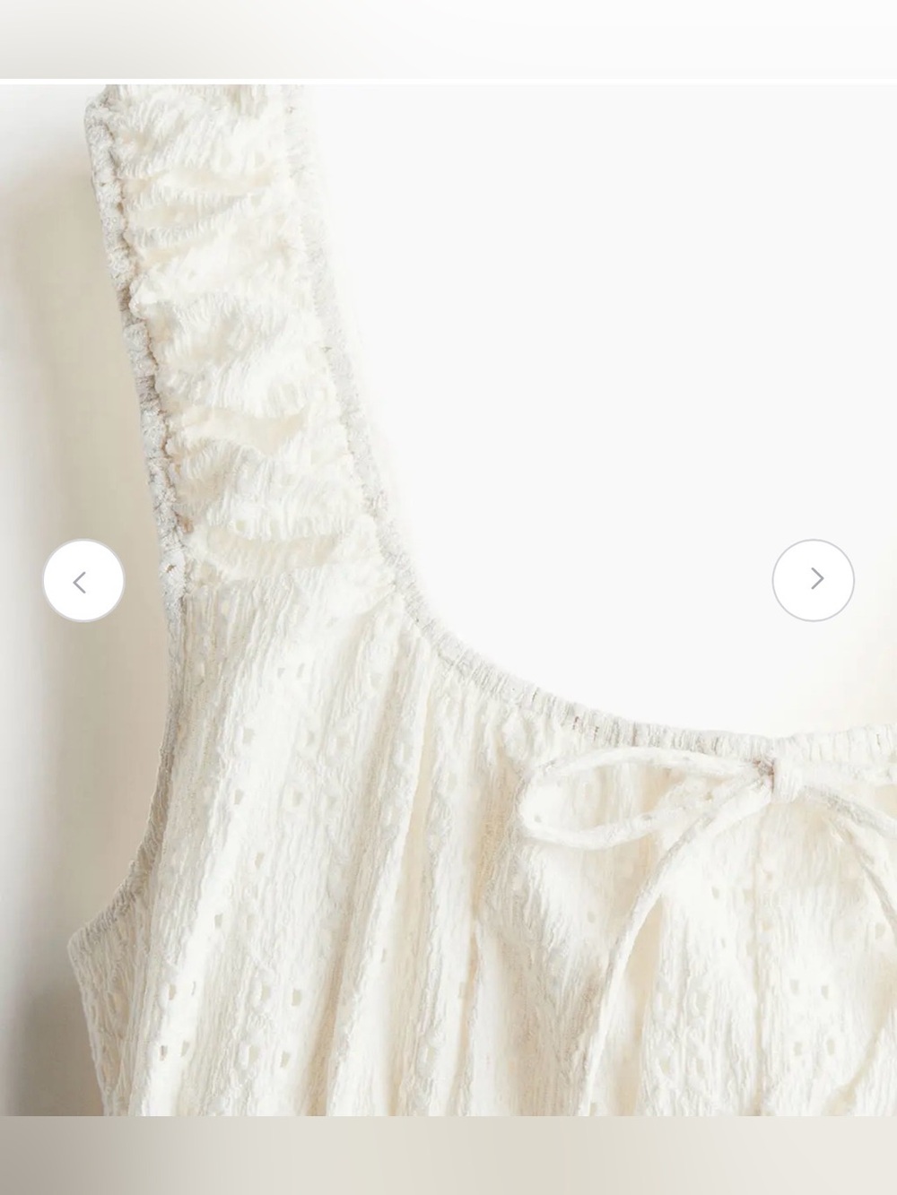 NWT H&M Corset Style Summer Vacation Beach Mini Dress Cream White Women XS - Picture 5 of 16